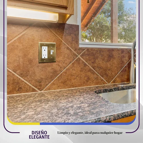 Vista 8 de ENERLITES - Placa de pared combinada para interruptor de palanca y enchufe decorativo, cubierta de acero inoxidable 201, resistente a la corrosión