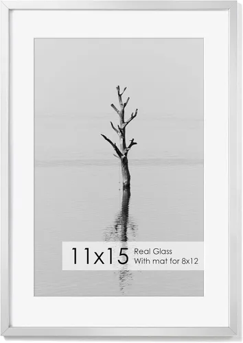 Vista 105 de Fun Memories Marco de Fotos A2 Negro, Marcos de Póster de Metal de Alta Gama de 16.5 x 23.5 pulgadas para Pared, Marco de Fotos A2 con Paspartú A3