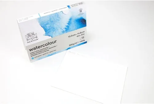 Vista 3 de Winsor & Newton Bloc de postales de papel clásico para acuarela, 4 x 6 pulgadas, blanco natural