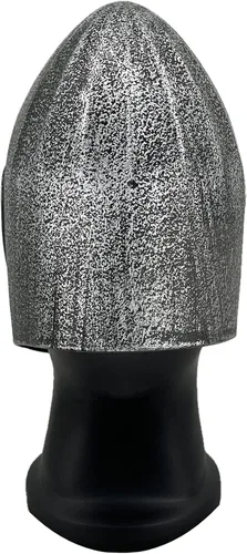 Vista 9 de Casco medieval de plástico para disfraz de caballero cruzado para juego de batalla, Halloween, cosplay, LARP, plateado