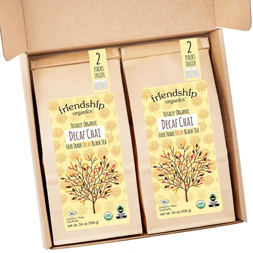 Vista 6 de Friendship Organics Bolsas de té Chai descafeinadas, orgánicas y de comercio justo, 20