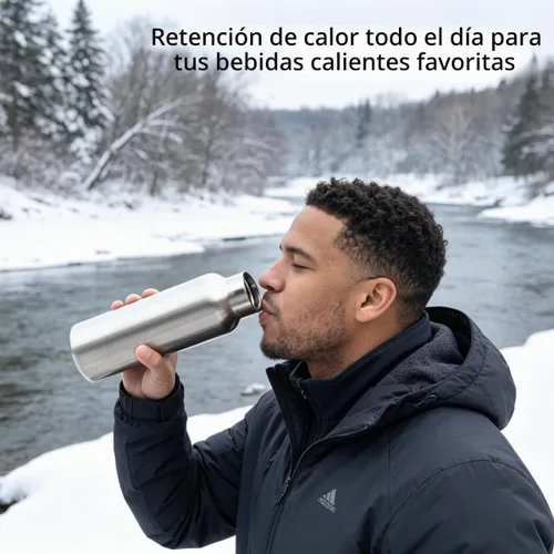 Vista 9 de CDJ - Botella de agua de acero inoxidable con aislamiento al vacío de boca ancha de 12 onzas 316 Stainless Steel Inner, Full Steel Cap, BPA Free