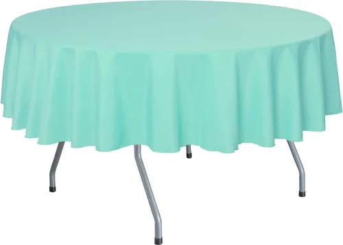 Vista 5 de Ultimate Textile Mantel redondo de lino de poliéster de 84 pulgadas, color azul marino