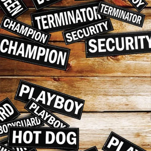 Vista 4 de EzyDog Insignia lateral – Identifica claramente a tu perro cuando llevas el arnés para perro Convert – Juego de dos insignias (Adopt Me, S)