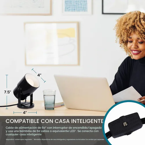 Vista 6 de Catalina Lighting 24291-000 - Lámpara de acento multiusos para escritorio o pared, para oficina, sala de estar, dormitorio o dormitorio, compatible