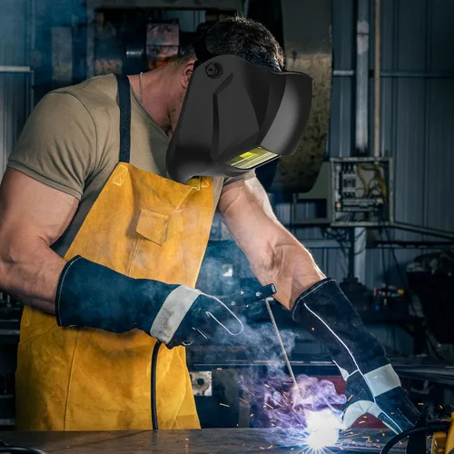 Vista 6 de TOOLIOM - Casco de soldadura con oscurecimiento automático, funciona con energía solar, con rango de sombra ajustable 4/9-13 para capucha