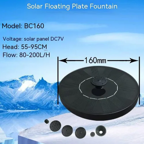 Vista 2 de Fuente solar para baño de pájaros, bomba de fuente flotante con energía solar, bomba de fuente de agua flotante de pie para baño de pájaros, jardín