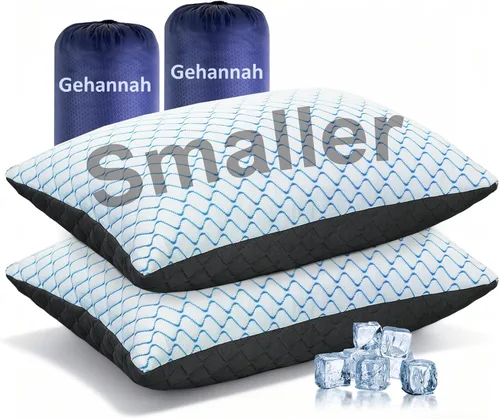 Vista 9 de Almohada de viaje – Paquete de 2 almohadas pequeñas comprimibles para acampar para dormir, almohada de espuma viscoelástica triturada con bolsa