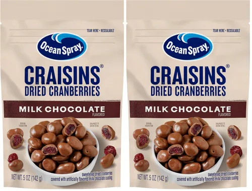 Vista 13 de Ocean Spray® Yogur griego cubierto Craisins®, sabor a yogur griego, arándanos cubiertos, frutas secas, bolsa de 5 onzas