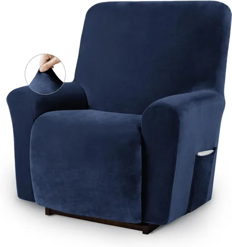 Vista 11 de Asnomy Fundas para Silla Reclinable Lazy Boy con Bolsillos, Fundas Elásticas de Terciopelo para Sofá, Fundas de 1 Pieza para Muebles, Protector