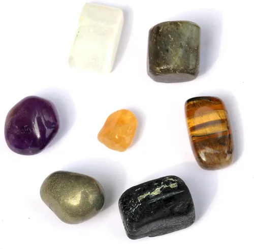Vista 18 de Jet Authentic - Colección única de piedras pulidas de apatita + hematita + vasonita + shungita + citrino para resolver problemas de salud y Artritis