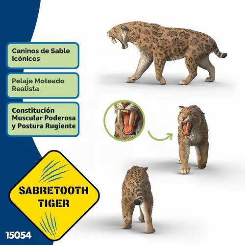 Vista 2 de Schleich Dinosaurios - Figura de juguete Smilodon - Niños a partir de 4