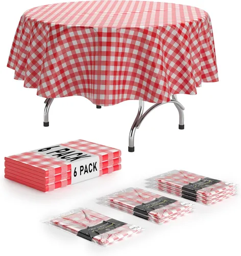 Vista 26 de Exquisite Cubierta de Mesa para Picnic - Paquete de 6 Manteles Premium Rectangulares de Plástico - Cubierta de Mesa para BBQ a Cuadros Negro