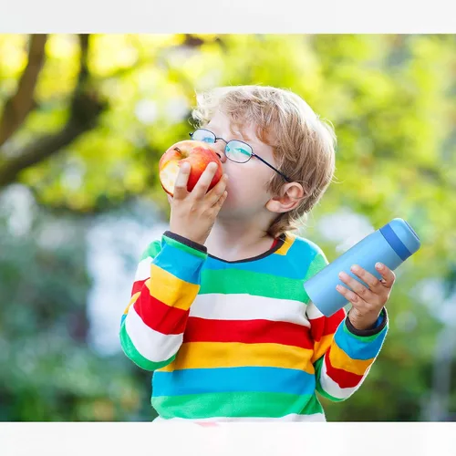 Vista 7 de GrandTies - Botella de agua aislante para niños, botella ligera de acero inoxidable aislada al vacío de 12 onzas, botella térmica de doble pared