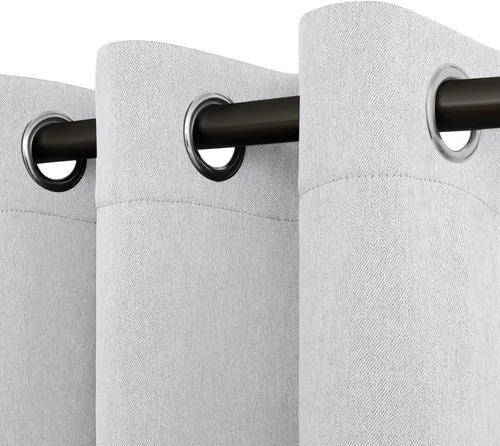 Vista 22 de Easy-Going - Cortinas opacas con aspecto de lino para oscurecer la habitación, con ojales para ventana, cortinas para dormitorio, sala de estar