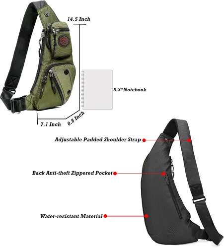 Vista 36 de Nicgid Sling Bag - Mochila bandolera para hombre), LYSB01NH075BJ-SPRTSEQIP