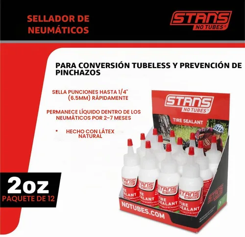 Vista 3 de Stans-No Tubes Sellador de neumáticos Botella de 2 onzas (caja de 12)