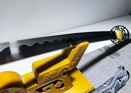 Vista 9 de Katana hecha a mano, samurai japonés, espiga completa, alto rendimiento