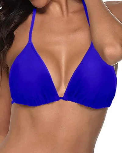 Vista 5 de Tempt Me Traje de baño de bikini triangular para mujer, traje de baño con cuello halter