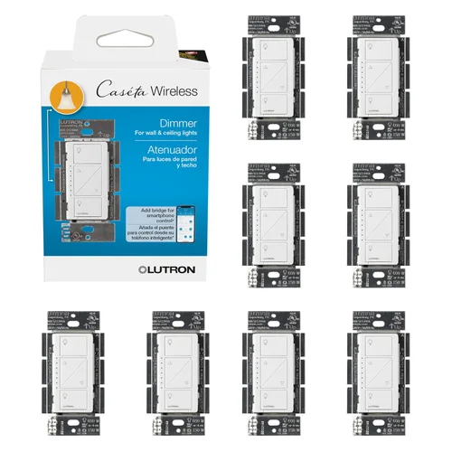 Vista 21 de Lutron Caseta - Interruptor de atenuación inteligente original (requiere Lutron Smart Hub), para luces LED, 150 vatios, un solo polo/3 vías, no Negro