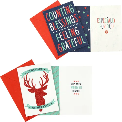 Vista 2 de Hallmark Surtido de tarjetas de agradecimiento de Navidad (10 tarjetas y 10 sobres)