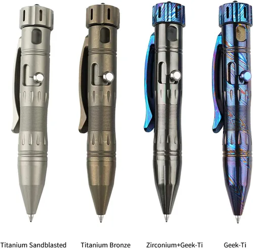 Vista 7 de MecArmy TPX10 Mini bolígrafo táctico de acción de perno de titanio con repuesto reemplazable, pequeño bolígrafo táctico EDC con cola giratoria