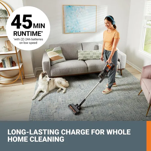 Vista 3 de WORX Aspiradora inalámbrica de 20 V, potente aspiradora inalámbrica de 25 Kpa de alta succión para pelo de mascotas, aspiradora de mano ligera