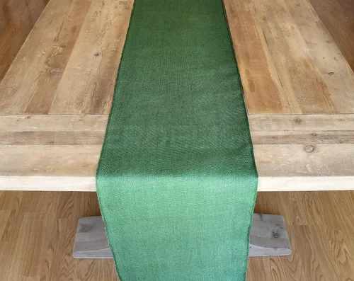 Vista 4 de CleverDelights Rollo de arpillera verde de 14 pulgadas, bordes acabados, 10 yardas, tela de arpillera de yute