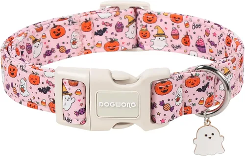 Vista 44 de DOGWONG Collar para perro de San Valentín, collar ajustable de algodón con corazón de caramelo azul, perfecto para perros pequeños a medianos