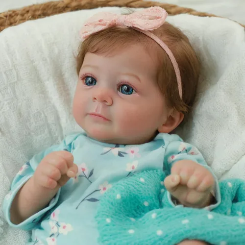 Vista 7 de SCOM Muñecas Reborn de bebé realista Niña - Felicia, Muñecas recién nacidas realistas de 17 pulgadas con cuerpo de tela suave ponderado, Muñecas