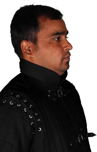 Vista 4 de THE MEDIEVALS Medieval grueso acolchado de longitud completa mangas completas Gambeson capa Aketon chaqueta armadura, tela de algodón