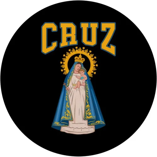 Vista 3 de Virgen de La Caridad del Cobre con apellido Cruz PopSockets Standard PopGrip