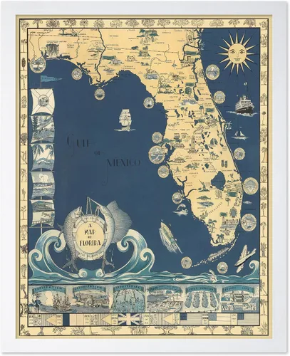 Vista 23 de Poster Master Póster retro de viaje con mapa monumental vintage de Florencia, arte italiano, gran regalo para hombres, mujeres, amantes