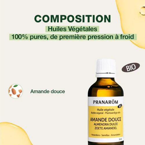 Vista 4 de Pranarôm Aceites vegetales orgánicos de almendras dulces 1.7 fl oz