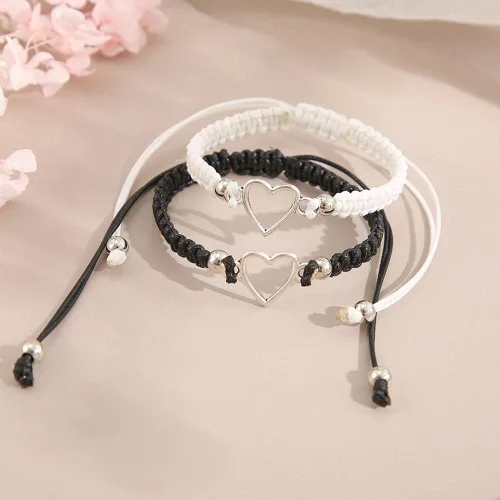 Vista 5 de 1 paquete de pulseras para parejas para mujeres y hombres, atracción de corazón y amor, pulsera a juego, regalos para novio, novia, mejor amigo