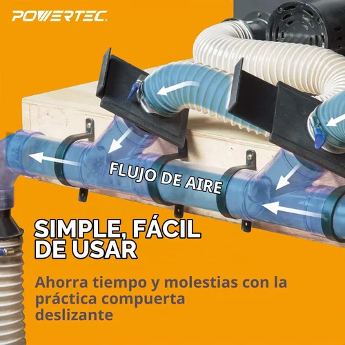 Vista 5 de POWERTEC 70133-P2 - Puerta de explosión de 2-1/2 pulgadas para colector de polvo, accesorios de recolección de polvo, paquete de 2