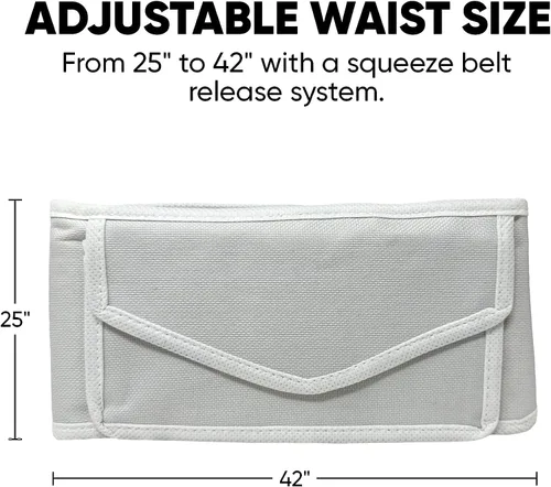 Vista 4 de Zenia Cinturón ajustable Ihram de tamaño libre con soporte para teléfono Cinturón antirrobo para Hajj Umrah, Blanco