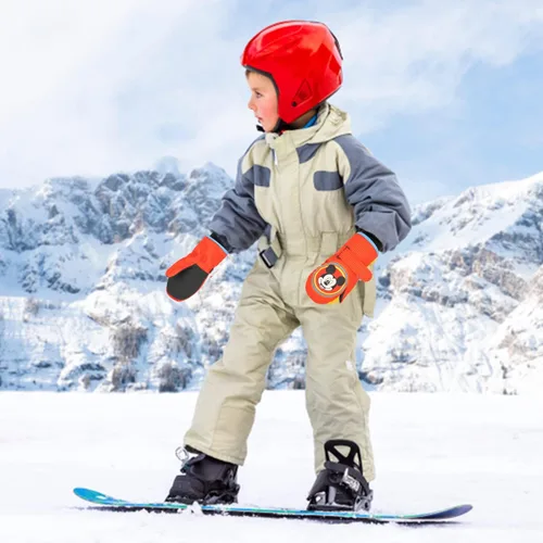 Vista 5 de Disney Guantes de Mickey Mouse para niños de 2 a 4 años guantes impermeables para niños pequeños guantes de nieve de Mickey para niños guantes
