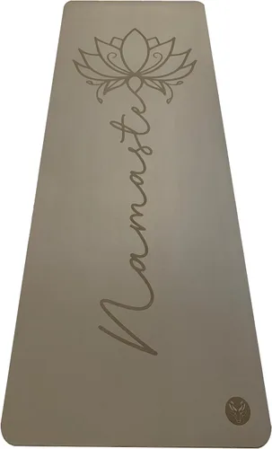Vista 7 de Alfombrilla de yoga gruesa de 0.177 in, goma natural y poliuretano antideslizante con correa para mujer, esterilla de ejercicio para yoga, pilates