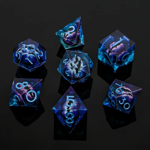 Vista 21 de Dados DND, dados de metal huecos D&D, juego de dados de mazmorras y dragones con caja de regalo, 7 piezas de juegos de dados poliédricos steampunk