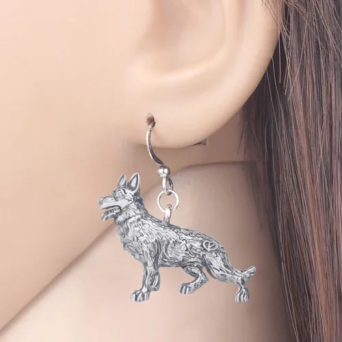 Vista 2 de DUOWEI German Shepherd Dog Earrings Acrylic Pets Drop Dangle Jewelry Party Birthday Gifts for Women Teen Girls Kids
