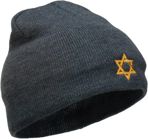 Vista 4 de e4Hats.com - Gorro corto bordado de la estrella judía de David