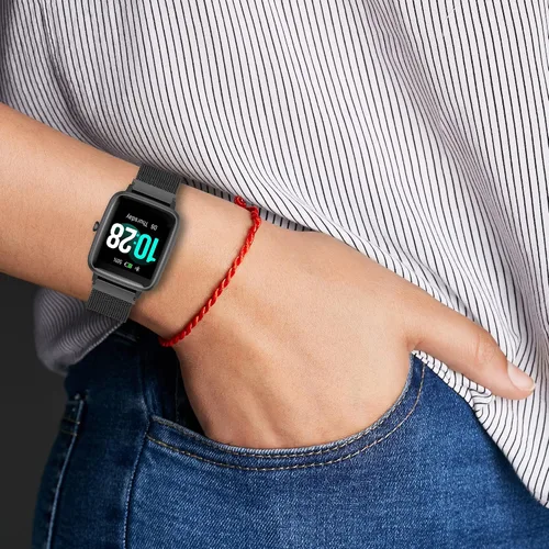 Vista 9 de FitTurn Correa delgada compatible con Cubitt CT2/CT2S SmartWatch, correa de reloj ajustable de malla de acero inoxidable, correa de repuesto
