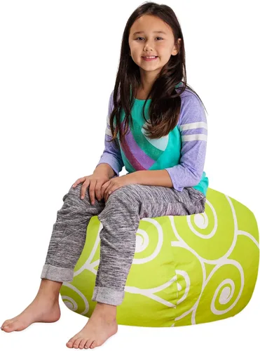 Vista 24 de Posh Creations Funda de puf para niños con almacenamiento para animales de peluche - Organizador de juguetes para niños, Mediano 68.58 cm - Lona
