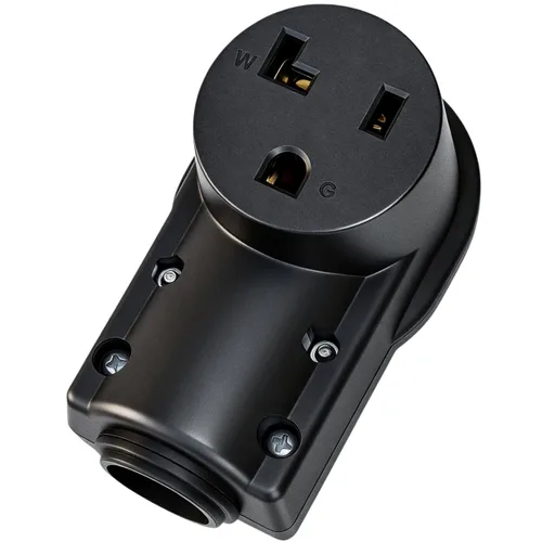 Vista 3 de Receptáculo NEMA 5-30R, 30 amperios, 125 voltios, conector de 3 cables de 2 polos, 30 A CA de grado industrial, enchufe hembra de grado industrial
