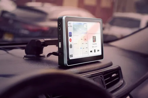 Vista 5 de Car and Driver INTELLIDASH PRO - Pantalla táctil IPS inalámbrica con Bluetooth, SiriusXM, Siri Assistant. Soporte para parabrisas de tablero