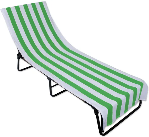 Vista 7 de DII - Toalla para camastro de playa con dobles para ajustarse a la cabecera Verde esmeralda