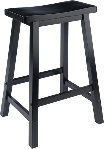 Vista 9 de Winsome Satori - Taburete de mostrador con asiento de sillín para cocina, 24 pulgadas, nogal