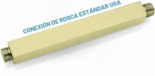 Vista 5 de BESTILL Brazo y brida de ducha de montaje en techo de oro cepillado de 8 pulgadas, brazo cuadrado de cabezal de ducha de lluvia