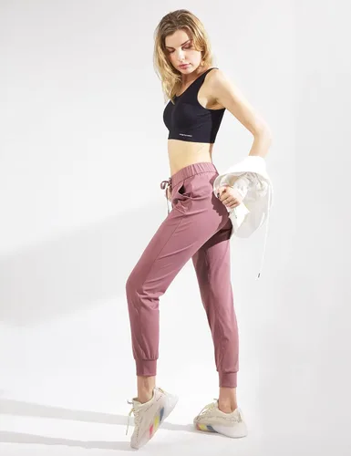Vista 7 de AJISAI - Pantalones deportivos para mujer con cordón y bolsillos, para correr y relajarse
